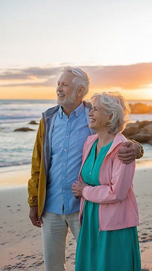 Smiling mature woman enjoying life